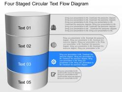 Gb four staged circular text flow diagram powerpoint template