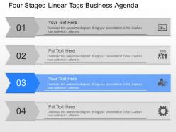 Gb four staged linear tags business agenda powerpoint template