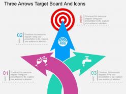 Gb three arrows target board and icons flat powerpoint design