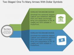 Gb two staged one to many arrows with dollar symbols flat powerpoint design