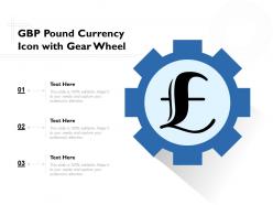 Gbp pound currency icon with gear wheel