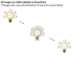 Gd bulb with business icons innovation idea generation flat powerpoint design