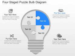 Gd four staged puzzle bulb diagram powerpoint template
