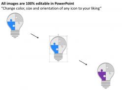 Gd four staged puzzle bulb diagram powerpoint template