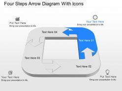 Gd four steps arrow diagram with icons powerpoint template