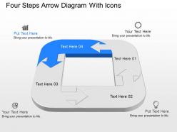 Gd four steps arrow diagram with icons powerpoint template