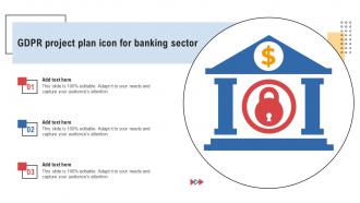 GDPR Project Plan Icon For Banking Sector