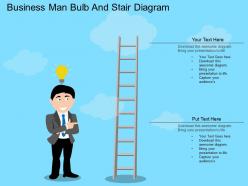 Ge business man bulb and stair diagram flat powerpoint design
