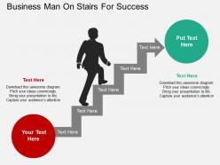 Ge business man on stairs for success flat powerpoint design