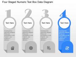 Ge four staged numeric text box data diagram powerpoint template