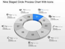 Ge nine staged circle process chart with icons powerpoint template