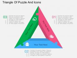 Ge triangle of puzzle and icons flat powerpoint design