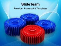 Gear Cogs Powerpoint Templates Gears Process Leadership Business Ppt Slide