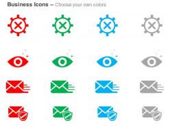 Gear cross vision email secured mail ppt icons graphics