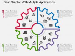 Gear graphic with multiple applications flat powerpoint design