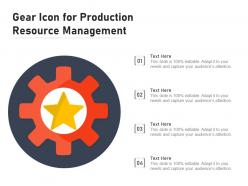 Gear icon for production resource management