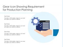 Gear icon showing requirement for production planning