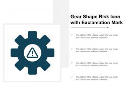 Gear shape risk icon with exclamation mark