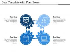 Gear template with four boxes