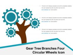 Gear Tree Branches Four Circular Wheels Icon