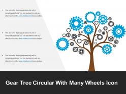 Gear tree circular with many wheels icon