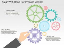Gear With Hand For Process Control Flat Powerpoint Design