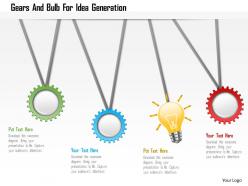 Gears and bulb for idea generation powerpoint template