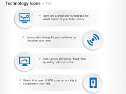 Gears computer wifi mobile power ppt icons graphics