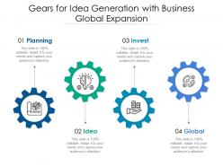 Gears for idea generation with business global expansion