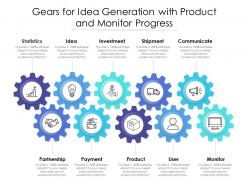 Gears for idea generation with product and monitor progress
