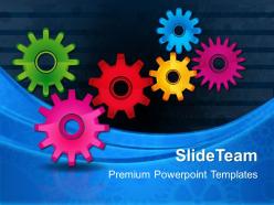 Gears image powerpoint templates colorful teamwork ppt designs