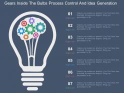 Gears Inside The Bulbs Process Control And Idea Generation Flat Powerpoint Design