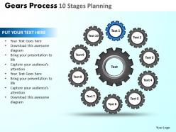Gears Process 10 Stages Planning Powerpoint Slides And Ppt Templates DB
