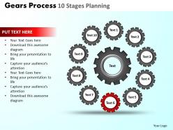 Gears process 10 stages planning powerpoint slides and ppt templates db