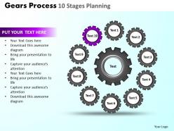 Gears process 10 stages planning powerpoint slides and ppt templates db