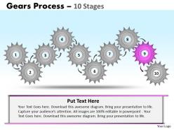 Gears process 10 stages style 1 powerpoint slides
