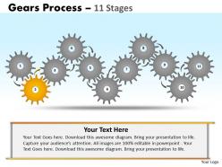Gears process 11 stages style 1 powerpoint slides