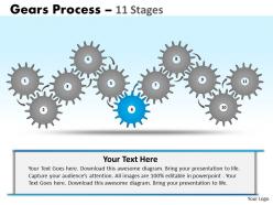 Gears process 11 stages style 1 powerpoint slides