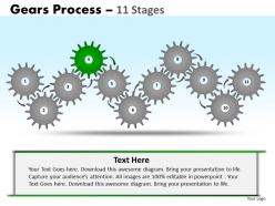Gears process 11 stages style 1 powerpoint slides and ppt templates 0412