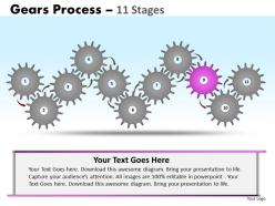 Gears process 11 stages style 1 powerpoint slides and ppt templates 0412