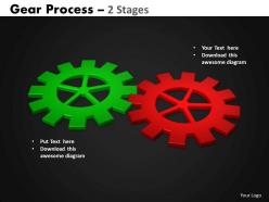 Gears process 2 stages style 2 powerpoint slides