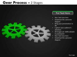 Gears process 2 stages style 2 powerpoint slides