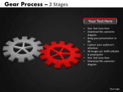 Gears process 2 stages style 2 powerpoint slides