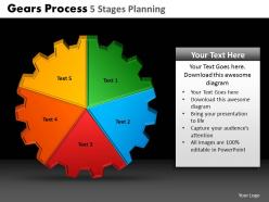 Gears process 5 stages planning powerpoint slides and ppt templates db Gears process 5 stages planning powerpoint slides and ppt templates db