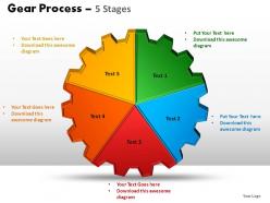 Gears process 5 stages powerpoint slides