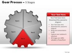 Gears process 5 stages powerpoint slides