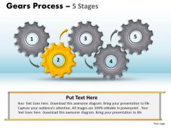 Gears process 5 stages style 1 powerpoint slides and ppt templates 0412