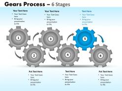 Gears process 6 stages style 1 powerpoint slides and ppt templates 0412