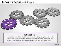 Gears process 6 stages style 2 powerpoint slides and ppt templates 0412
