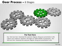 Gears process 6 stages style 2 powerpoint slides and ppt templates 0412